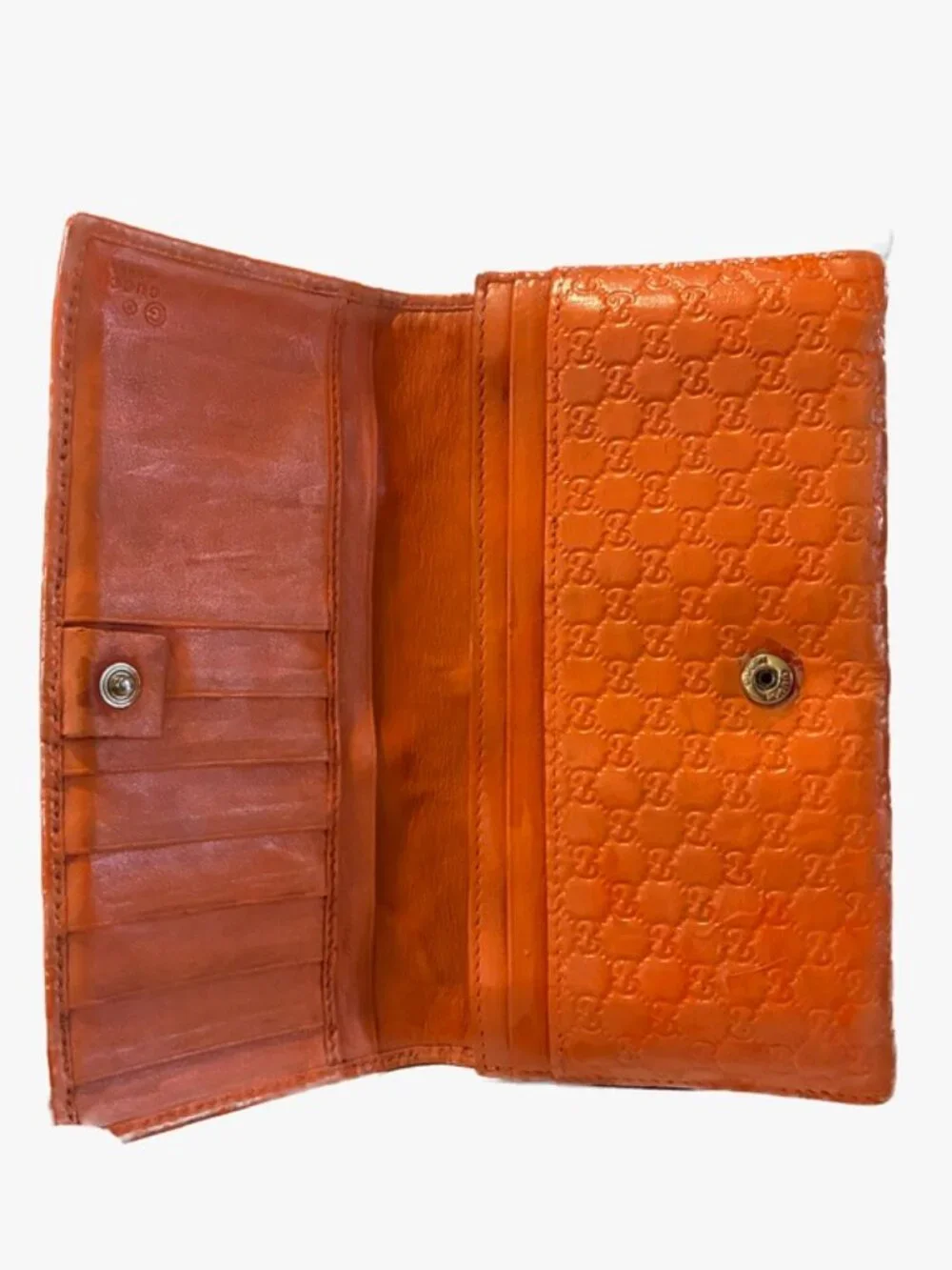 Authentic Gucci Microguccissima Continental Flap Wallet – Custom Tangerine Finis